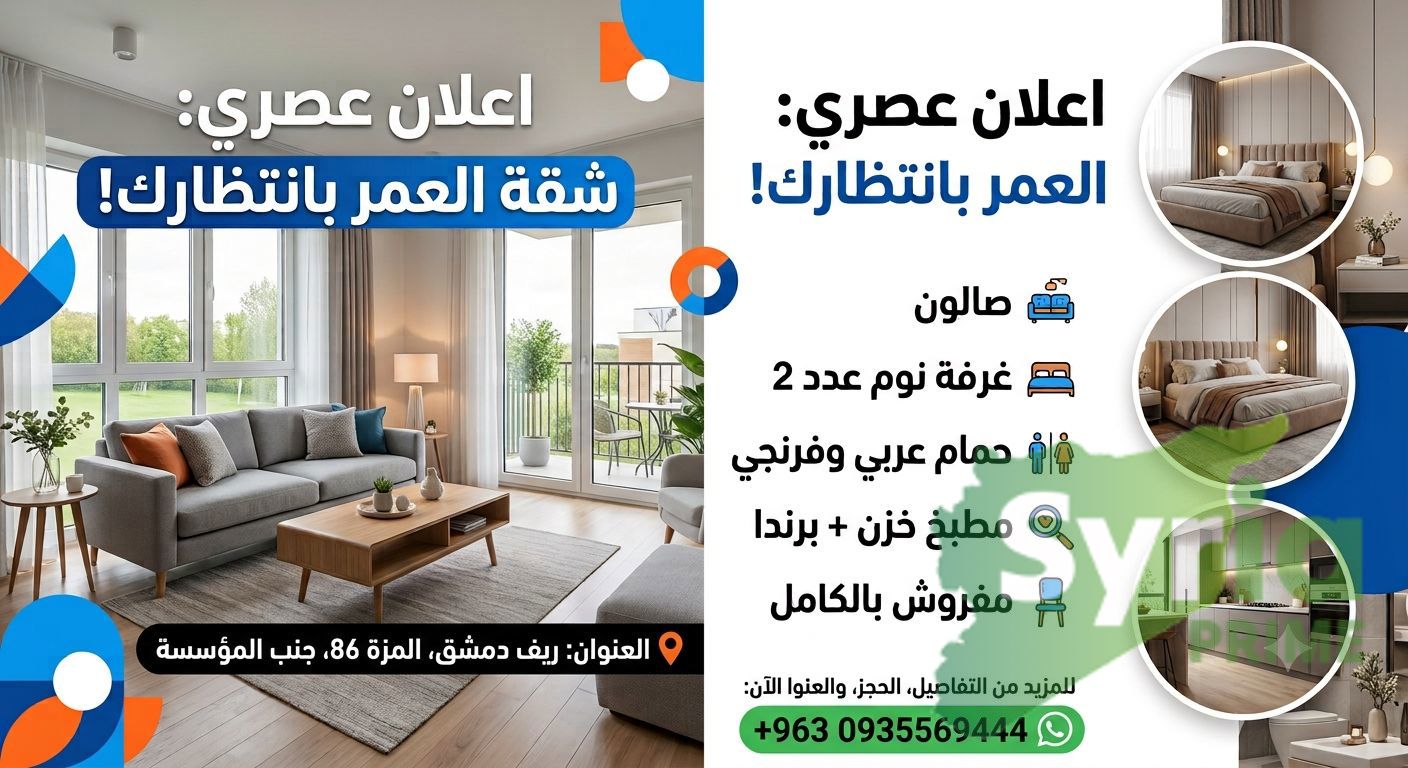 Syria Prime - عقارات سوريا برايم -0 Rent Flat Damascus 300 USD